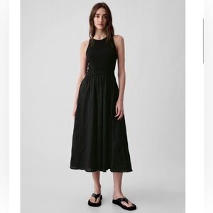 Gap boho minimalist Textured Crinkle Midi Dress size small